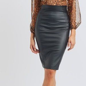 Notorious -  The Classic Pleather Midi Skirt
